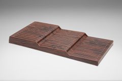 Europlex - Alzata da esposizione 2 gradini (3 piani) 84,5x45x6,5 effetto legno rosso