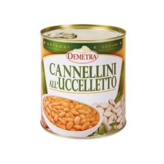 Demetra - Fagioli Cannellini all'Uccelletto barattolo 880 grammi pz.6