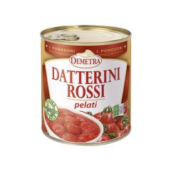 Demetra - Demetra - Pomodori Datterini Rossi Pelati barattolo 800 grammi confezione da 6 pezzi