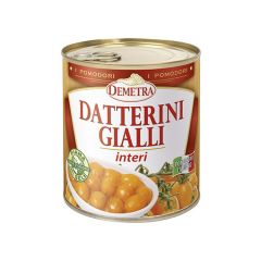 Demetra - Demetra - Pomodori Datterini Gialli Pelati barattolo 800 grammi confezione da 6 pezzi