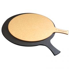 Euroceppi - PortaPizza tondo con manico laminato nero diametro 39 spessore 0.6