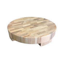 Euroceppi - Tagliere Frassino a cubetti con piedini, diametro 40 cm spessore 8 cm