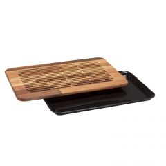 Euroceppi - Tagliere pane Noce lamellare 48x32x1.9 con raccoglibriciole