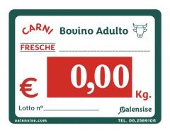 Cartellini segnaprezzo BOVINO ADULTO pz.10