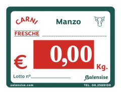 Cartellini segnaprezzo MANZO pz.10