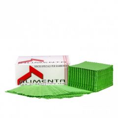 Alimenta - Dischi hamburger MSP quadrato frastagliato 12x12cm 500 gr verde