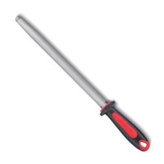 Acciarino ovale Fischer cm.30 manico grigio/rosso