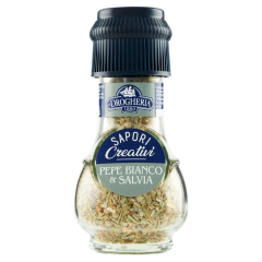Drogheria - Pepe bianco e salvia vasetto con macinello gr 40 confezione da 6 pezzi