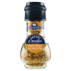 Drogheria - Pepe nero e curcuma vasetto con macinello gr 50 confezione da 6 pezzi