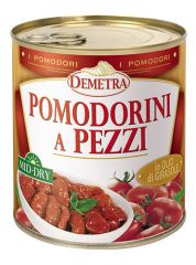 Demetra - Pomodori Semisecchi a Pezzi barattolo 780 grammi confezione da 6 pezzi