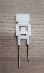 Ago doppia punta inox + clip a pressione bianco pz.10